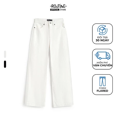 Quần Jeans Nữ Ống Loe Thêu Nhỏ Basic Form Flare - Routine 10S25DPAW024