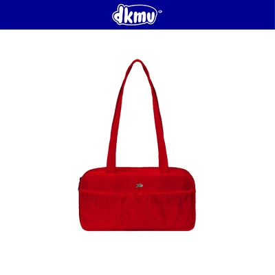 Túi xách đỏ nữ dáng chữ nhật thắt nơ DKMV đeo vai chất liệu dù kèm lót logo inox Cá xinh Baguette Bag | K-B34-DO