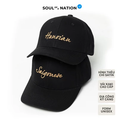 Mũ lưỡi trai, Nón lưỡi trai thêu SAIGONESE / HANOIAN vải Kaki Cotton cao cấp - SOUL OF A NATION