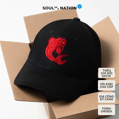 Mũ lưỡi trai, Nón lưỡi trai thêu CÁ CHÉP HOÁ RỒNG vải Kaki Cotton cao cấp - SOUL OF A NATION