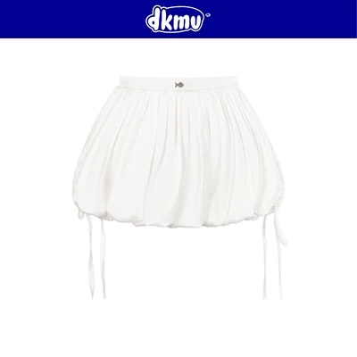 Chân váy trắng ngắn nhung dáng bí DKMV có quần trong form bồng bềnh đáng yêu dây rút thắt nơ Lenni Pumpkin Skirt| K-V2-T
