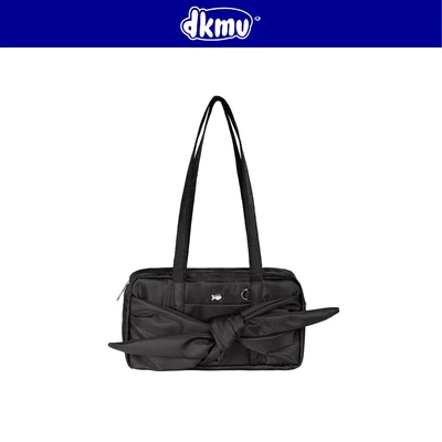 Túi xách nữ nơ buộc bản to xinh DKMV màu đen đeo vai dáng hộp chữ nhật logo inox Cá nhiều ngăn Sugarplum Bag | K-B47-D