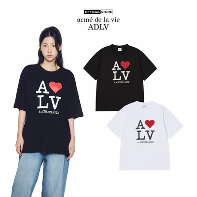 Áo Thun ADLV Love ADLV dáng oversized màu đen/trắng - Hàng chính hãng