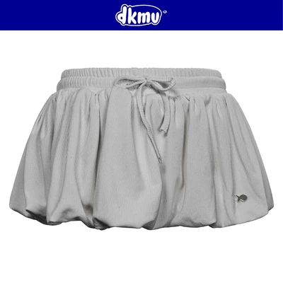 Chân váy xám ngắn dáng bí xòe DKMV kèm quần trong lưng chun thắt nơ thiết kế logo inox hình Cá Gwyneth Set | K-SET7-V-X