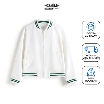 Áo Khoác Bomber Nam Phối Rib Hình In Khóa Kéo Form Regular - Routine 10S25JAC001