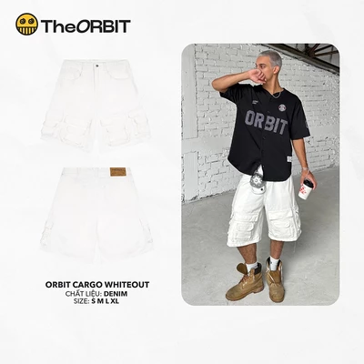 Quần Short Nam Nữ The ORBIT - ORBIT CARGO WHITEOUT WHITE  - Local Brand Chính Hãng