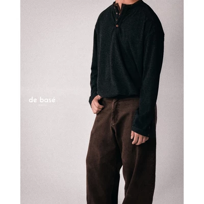 Áo Len Mỏng 2 Cổ Cài Cúc " Henley Henley" - basé LONG SLEEVE 02 - de basé