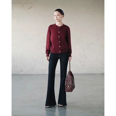 RUBIES Loe Jeans - Quần Dài Nữ Vải Jean Mềm Ống Loe