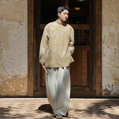 Áo dáng ngắn YELLOW FLICKER họa tiết "HỘI" thêu unisex