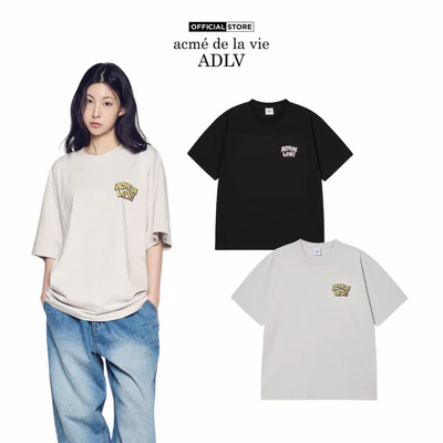 Áo Thun ADLV AC Bear Graffiti dáng oversized màu đen/xám nhạt - Hàng chính hãng