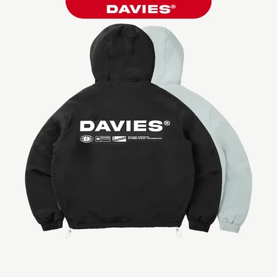 Áo khoác dù nam nữ form rộng DAVIES có nón màu đen, xám Hooded Basic Jacket local brand | D25-AK1