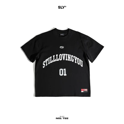 Áo thun cổ tròn SLY No 01 màu đen