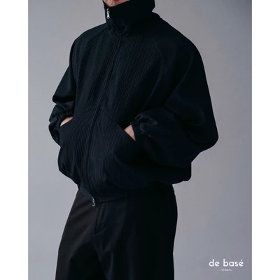 basé JACKET 03 - Áo Khoác Gió Tăm Cổ Đứng Xanh Đen - de basé