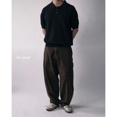 basé PANTS 06 - Quần Kaki Nâu Wash Form Ống Cong Barrel - de basé