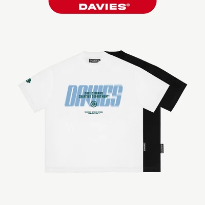 Áo thun local brand DAVIES nam nữ form rộng tay lỡ màu đen, trắng in logo Tee Iceberg I D33-T5