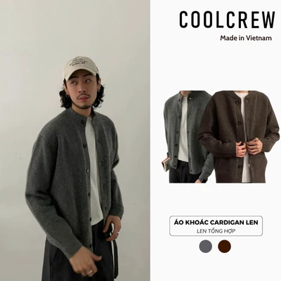 Áo Khoác Len Cardigan 𝐂𝐎𝐎𝐋𝐂𝐑𝐄𝐖 Basic Mềm Mịn Form Rộng Unisex Phong Cách Hàn Quốc AKD073