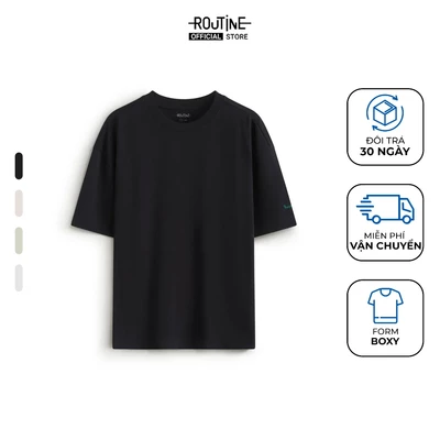Áo Thun Tay Ngắn Nam Hình Thêu Form Boxy  - Routine 10F25TSS032