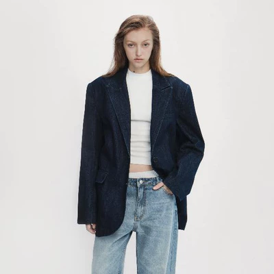 HIGHCHIC - UNSAID COLLECTION - BLAZER DARK DENIM COTTON - CECI BLAZER