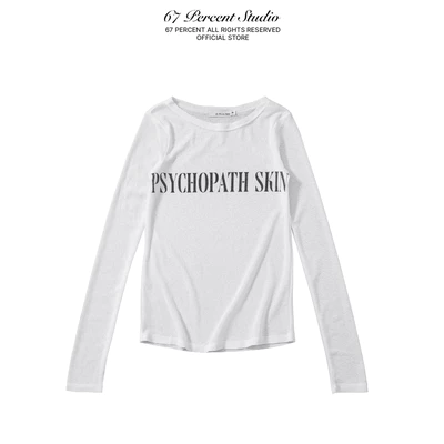 Áo Thun Dài Tay Chất Liệu Cotton Ôm Dáng 67PERCENT/67% - PSYCHOPATH LONGSLEEVES