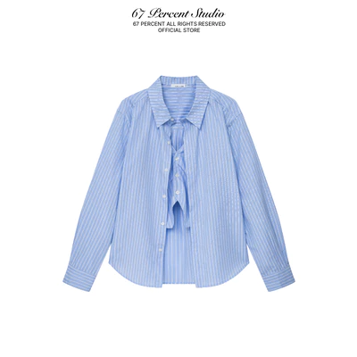 Áo Sơ Mi Tay Dài Phối Gile Chính Hãng 67PERCENT/ 67% - LAYERED TRIPED SHIRT