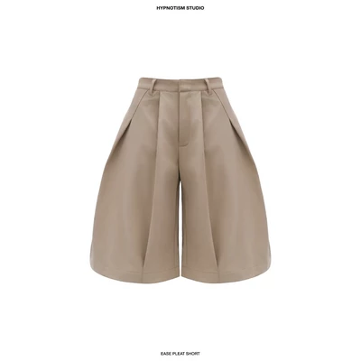 HYPNOTISM |'EASE PLEAT SHORTS' Quần short xếp ly form rộng thoải mái phong cách streetwear