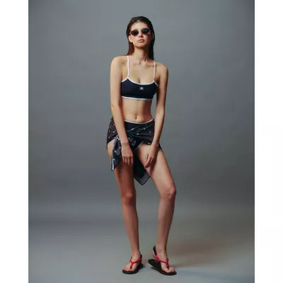 Eleven - Bikini Viền Tương Phản In Mono | Màu Xanh Navy