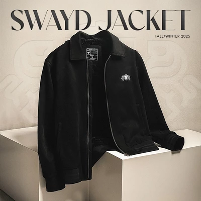 Áo khoác nam da lộn lót lông BIKER JACKET TORANO basic cổ bẻ thêu logo ngực, Cản Gió, Giữ ấm GWCL902