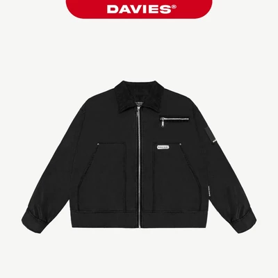 Áo khoác croptop nữ nam DAVIES dù Protex chống nước thiết kế đường cắt ấn tượng Ticke Classy Jacket local brand| D35-AK4