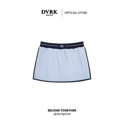 Chân Váy Chữ A Dáng Ngắn Đai Thun Màu Xanh-DVRK-25W