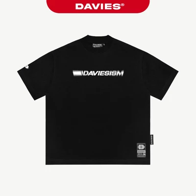 Áo phông local brand chính hãng DAVIES  nam nữ form rộng tay lỡ màu đen Tee Drift Davies | D33-T12