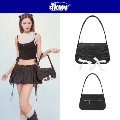 Túi xách nữ mini phối ren DKMV thiết kế nhún bèo buộc nơ đáng yêu logo inox Cá chất liệu dù Rarmi Bag | K-B41-D