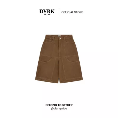 Quần Shorts Jeans Ống Rộng Màu Nâu LE NUIT-DVRK-25W