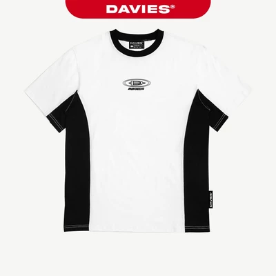 Áo phông local brand DAVIES đẹp phối màu đen trắng nam nữ form rộng DAVIES