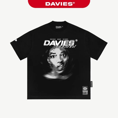Áo thun local brand nam nữ DAVIES form rộng tay lỡ màu đen Tee Tumult I D33-T13