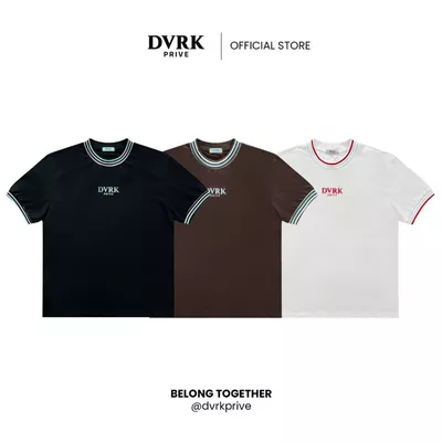 Áo Thun Tay Ngắn Nam Nữ Form Regular DVRK Privé Cổ Sọc Chất Vải Cotton Cao Cấp Local Brand - 25W