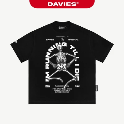 Áo thun local brand DAVIES nam nữ form rộng tay lỡ màu đen xám Tee Endurance| D28-T1
