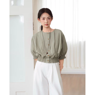 DOB - Áo kiểu tay lửng bo chun eo | Bré Top |