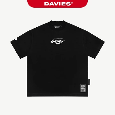 Áo phông nam nữ form rộng DAVIES tay lỡ màu đen tee local brand Grunge DAVIES |D25-T2