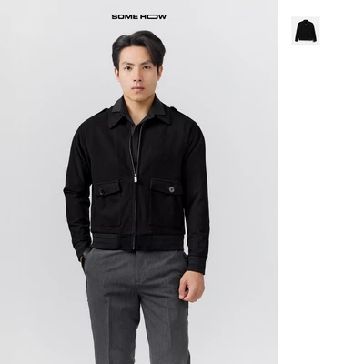 [N] Áo Khoác Slimfit Double Face Black Chất Vải Cotton Double Face Thoải Mái, AK0096, SOME HOW STORE