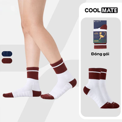 [MUA 2 GIẢM 5%]Tất Pickleball Cổ Trung Colorblock Crew Coolmate
