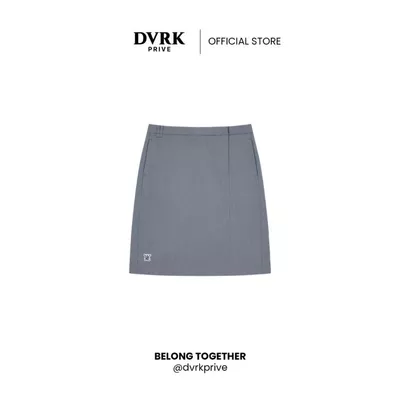 Chân Váy Midi Chữ A DVRK Prive Chất Vải Cotton Cao Cấp Màu Xám-25W