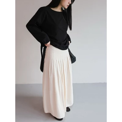 Chân váy linen form dài xếp ly 𝐒𝐎𝐌𝐒 | 𝐖𝐚𝐚 𝐒𝐤𝐢𝐫𝐭
