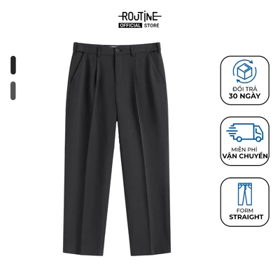 Quần Tây Dài Nam Lưng Thun Trơn Form Straight - Routine 10F24PFO004