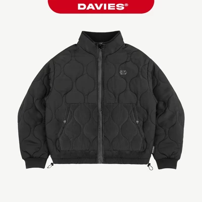 Áo khoác chần bông nam nữ DAVIES họa tiết, màu đen cổ cao form rộng dù 2 lớp kháng nước Air Jacket local brand| D36-AK1