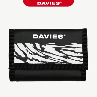 Ví da nam cầm tay DAVIES họa tiết màu đen nam, nữ wea wallet local brand đẹp|D-V07