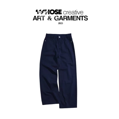 MIDNIGHT NAVY WIDE STRAIGHT JEANS WHOSE - Quần jeans ống đứng wide fit Whose Studio 516