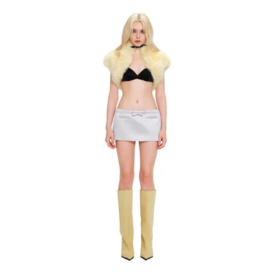 LSOUL Áo Khoác Lông Croptop Ngắn Cá Tính Thời Trang Nữ Tiam Jacket K25100258-1