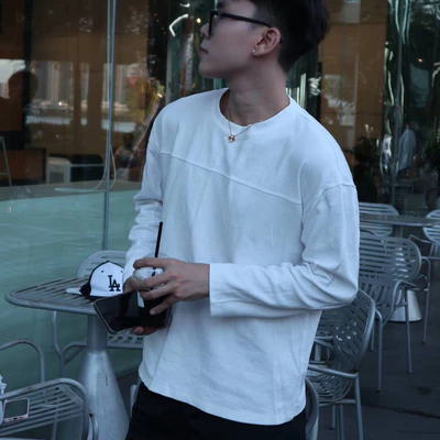 Áo Thun Nam Dài Tay Cổ Tròn ZUTEE Form Rộng, Áo Thun Vải Cotton Co Giãn 2 Chiều
