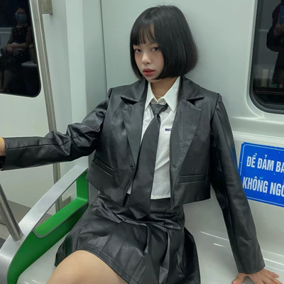áo khoác da, Hologramvnn, SIGNATURE LEATHER BLAZER