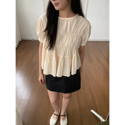 DOB - Áo babydoll nhún thun tay phồng | Miro Top|